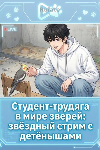 Студент-трудяга в мире зверей: звёздный стрим с детёнышами - обложка ранобэ читать онлайн