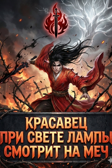Красавец при свете лампы смотрит на меч - обложка ранобэ читать онлайн
