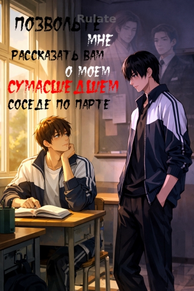 Позвольте мне рассказать вам о моем сумасшедшем соседе по парте - обложка ранобэ читать онлайн