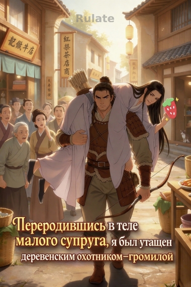 Переродившись в теле малого супруга, я был утащен деревенским охотником-громилой - обложка ранобэ читать онлайн
