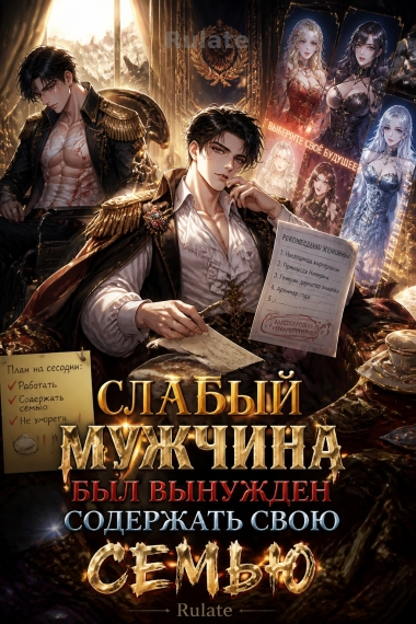 Слабый мужчина был вынужден содержать свою семью - обкладинка ранобе читати онлайн
