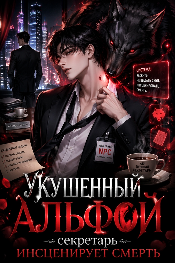 Укушенный Альфой: секретарь инсценирует смерть - обкладинка ранобе читати онлайн
