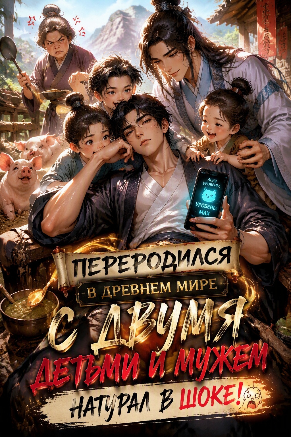 Переродился в древнем мире с двумя детьми и мужем — натурал в шоке! - обложка ранобэ читать онлайн