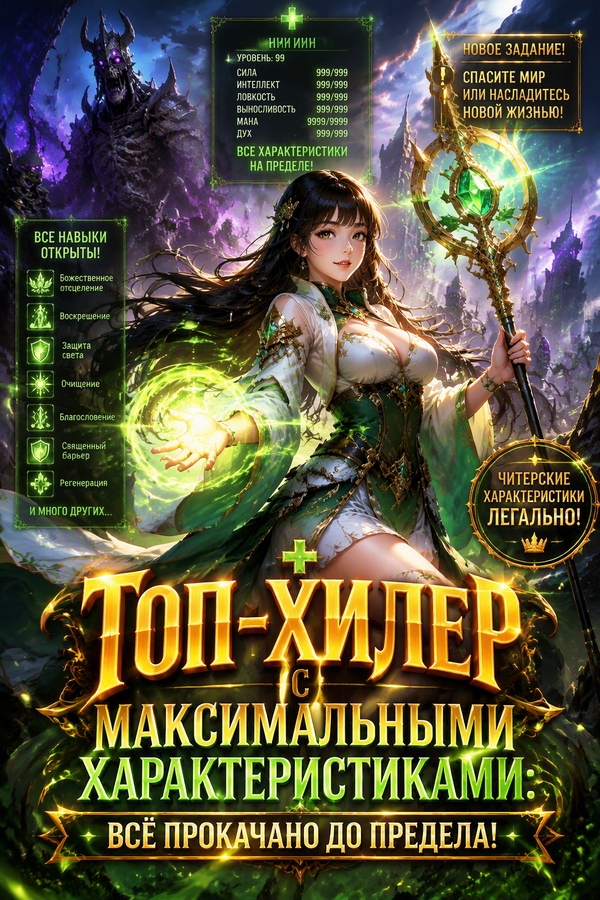 Топ-хилер с максимальными характеристиками: всё прокачано до предела! - обложка ранобэ читать онлайн