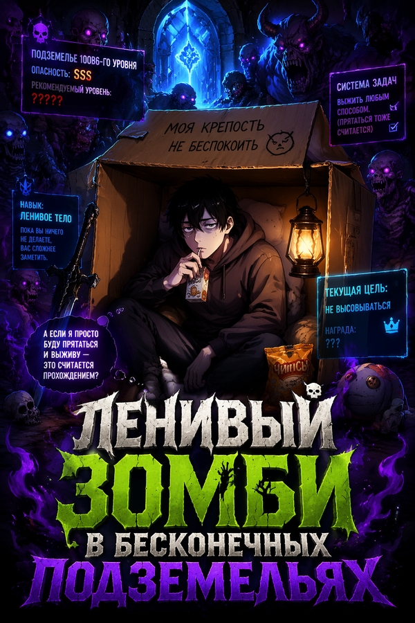 Ленивый зомби в бесконечных подземельях - обложка ранобэ читать онлайн