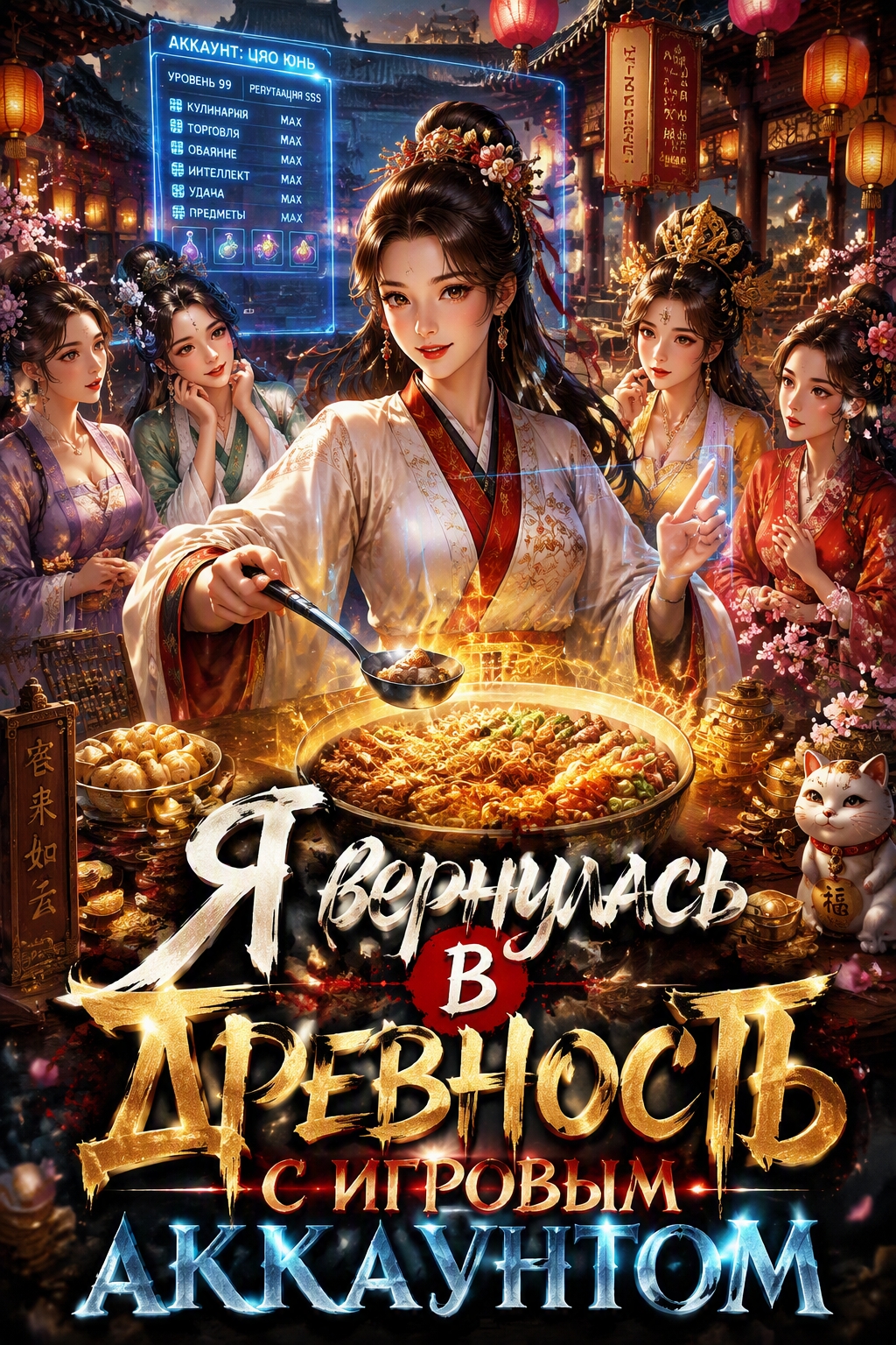 Я вернулась в древность с игровым аккаунтом - обкладинка ранобе читати онлайн