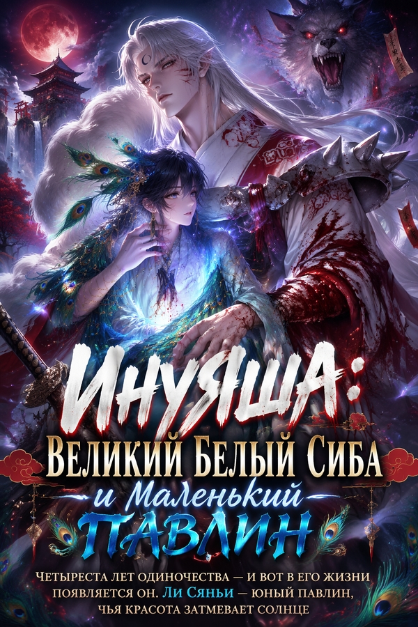 Инуяша: Великий белый сиба и маленький павлин - обкладинка ранобе читати онлайн