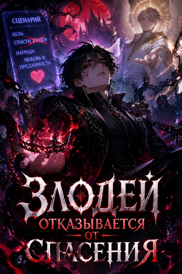 Злодей отказывается от спасения - обкладинка ранобе читати онлайн