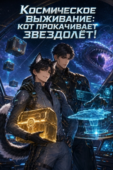 Космическое выживание: кот прокачивает звездолёт! - обкладинка ранобе читати онлайн