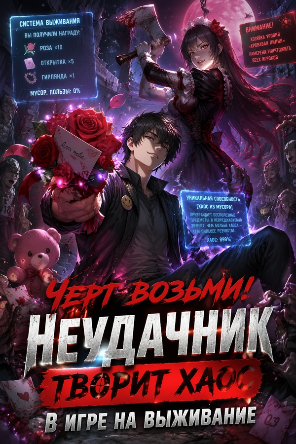 Черт возьми! Неудачник творит хаос в игре на выживание - обкладинка ранобе читати онлайн