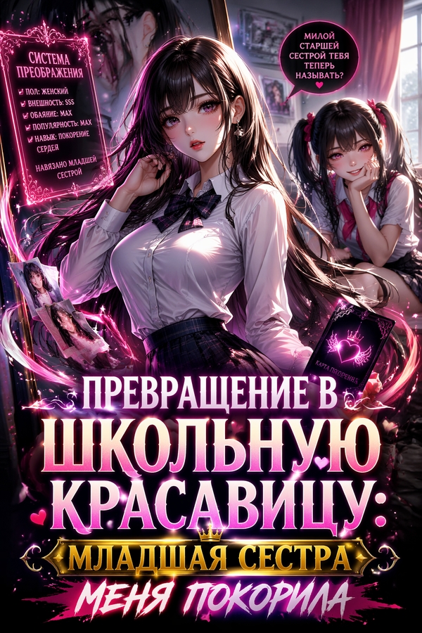 Превращение в школьную красавицу: младшая сестра меня покорила - обложка ранобэ читать онлайн