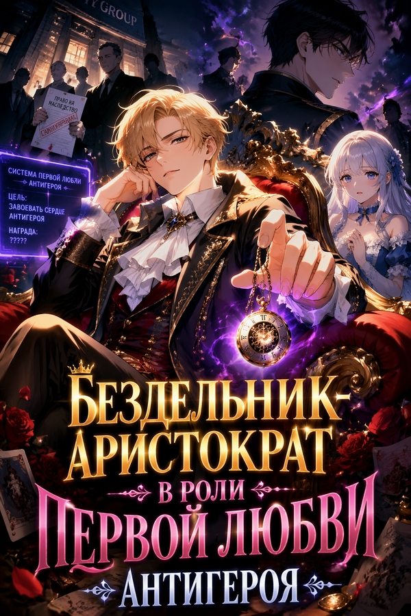 Бездельник-аристократ в роли первой любви антигероя - обложка ранобэ читать онлайн