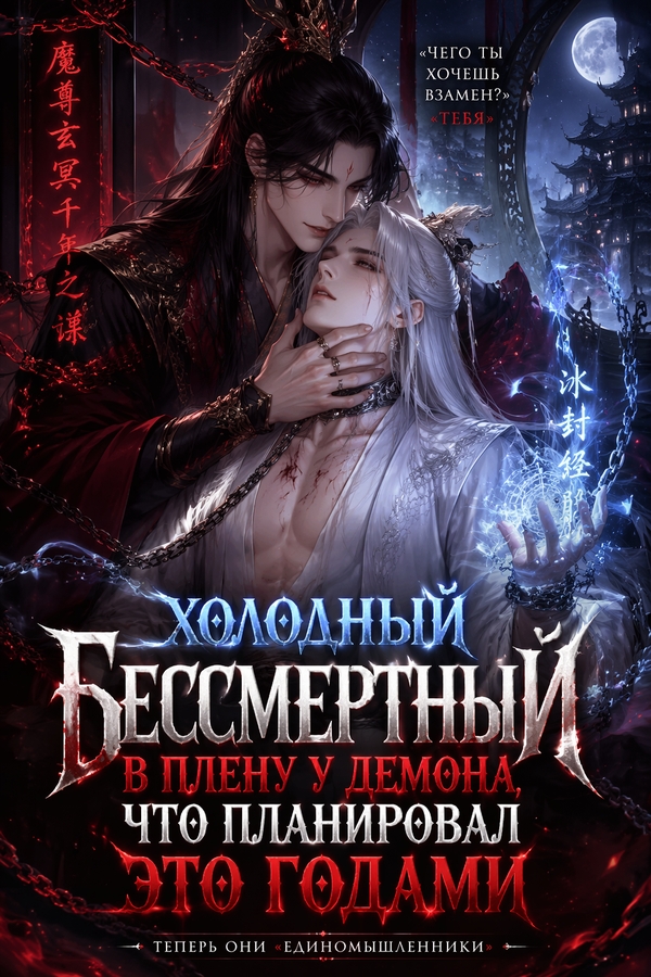 Холодный бессмертный в плену у демона, что планировал это годами - обложка ранобэ читать онлайн