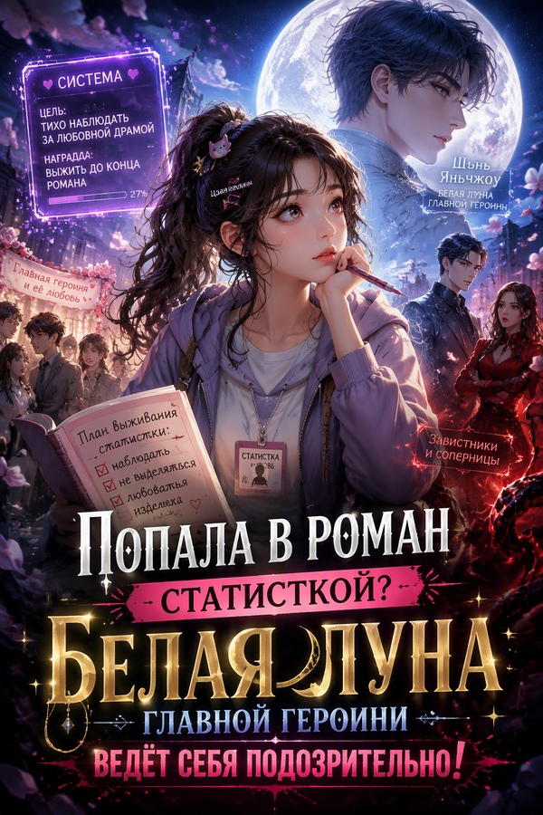 Попала в роман статисткой? Белая луна главной героини ведёт себя подозрительно! - обложка ранобэ читать онлайн