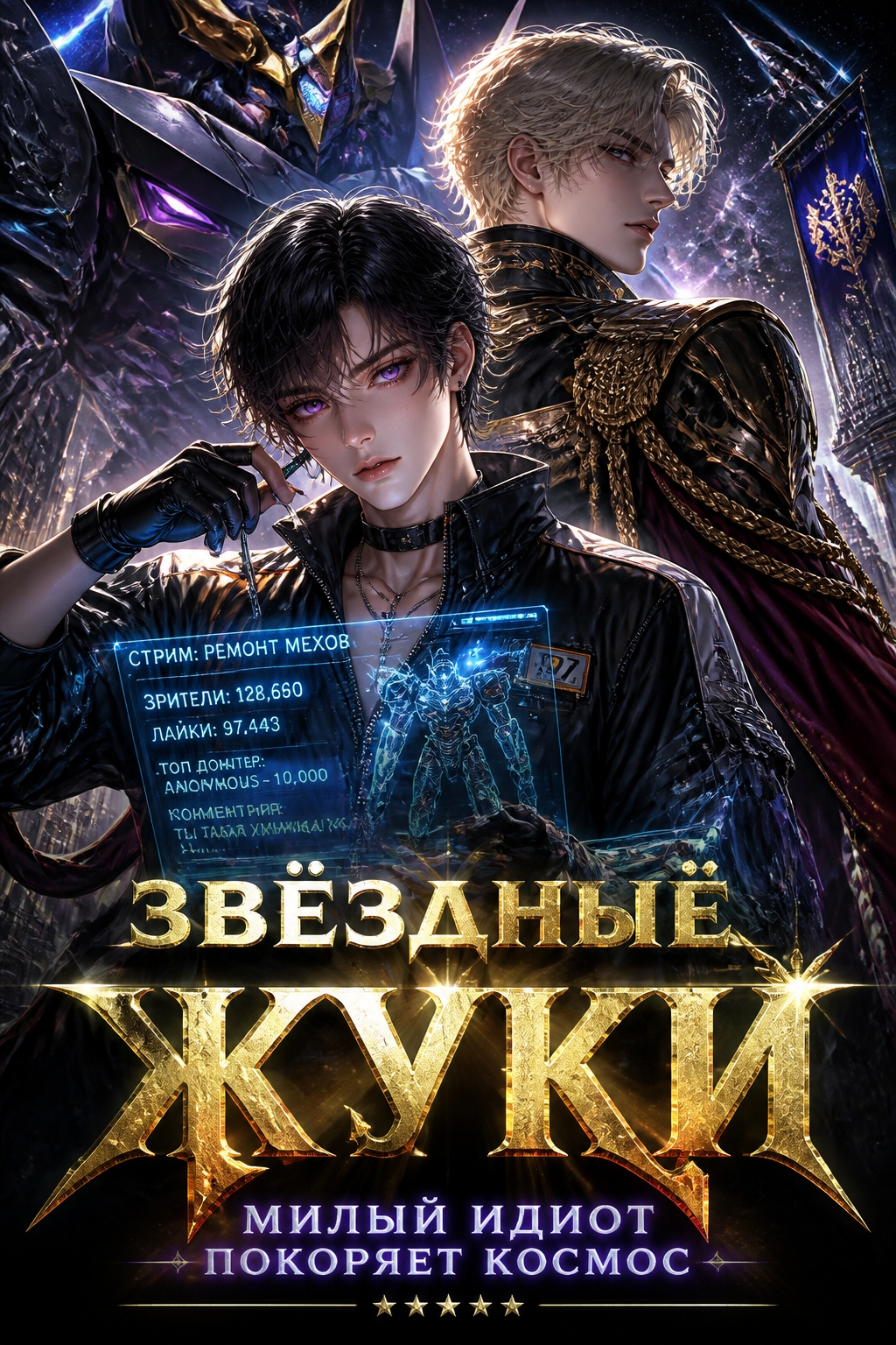 Звёздные жуки: Милый идиот покоряет космос - обкладинка ранобе читати онлайн