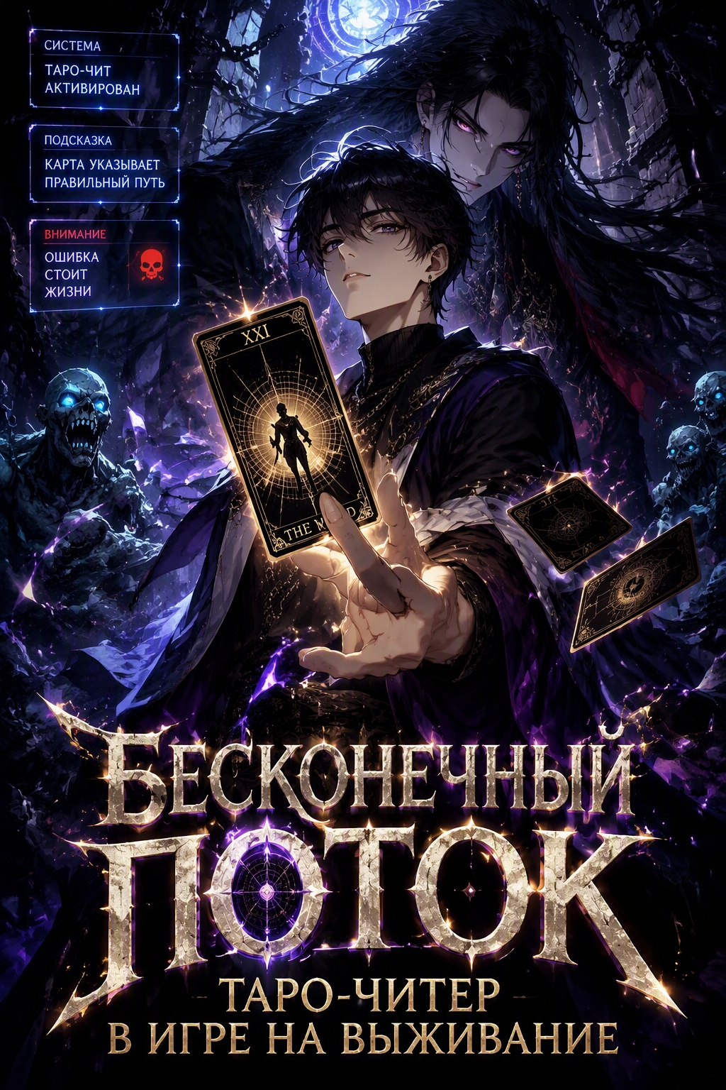 Бесконечный поток: Таро-читер в игре на выживание - обложка ранобэ читать онлайн